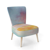Pastel Pink And Blue Clouds Traditional Accent Chair