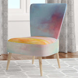 Pastel Pink And Blue Clouds Traditional Accent Chair