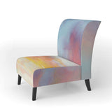 Pastel Pink And Blue Clouds Traditional Accent Chair