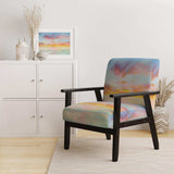 Pastel Pink And Blue Clouds Traditional Accent Chair