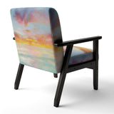 Pastel Pink And Blue Clouds Traditional Accent Chair