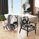 Black and White Minimalistic Painting Modern Accent Chair
