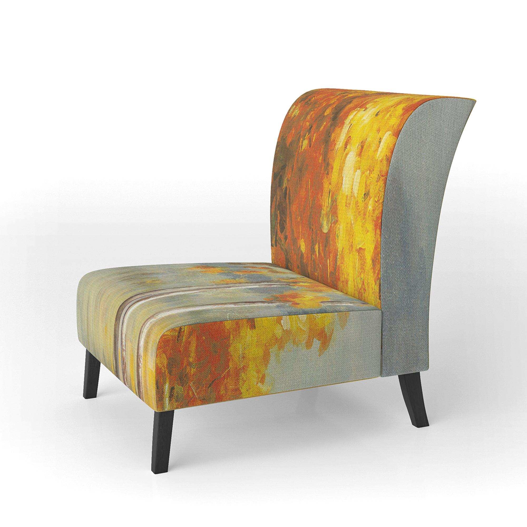 Autumn Landscape Farmhouse Accent Chair