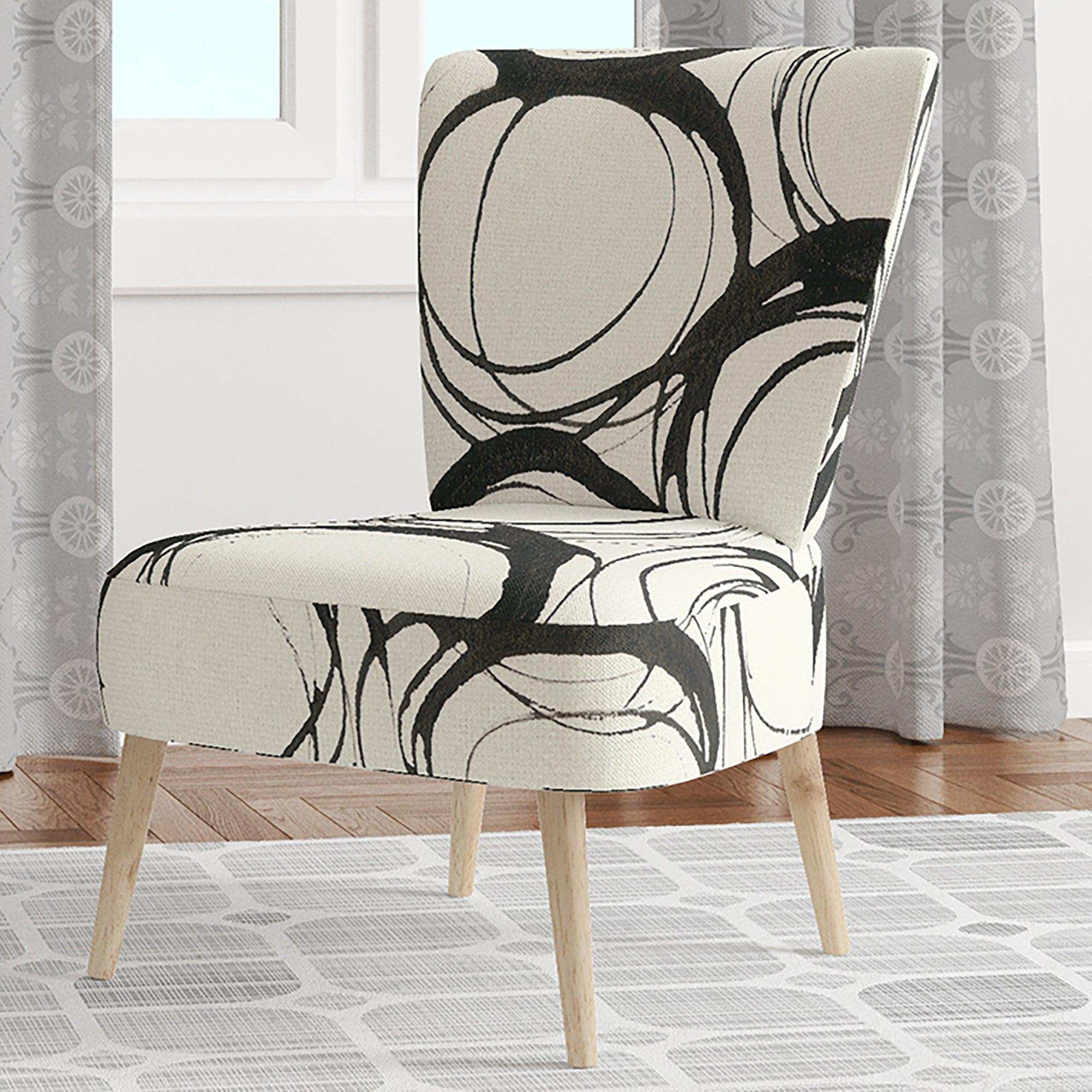minimalist black and white II Transitional Accent Chair