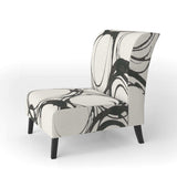 minimalist black and white II Transitional Accent Chair