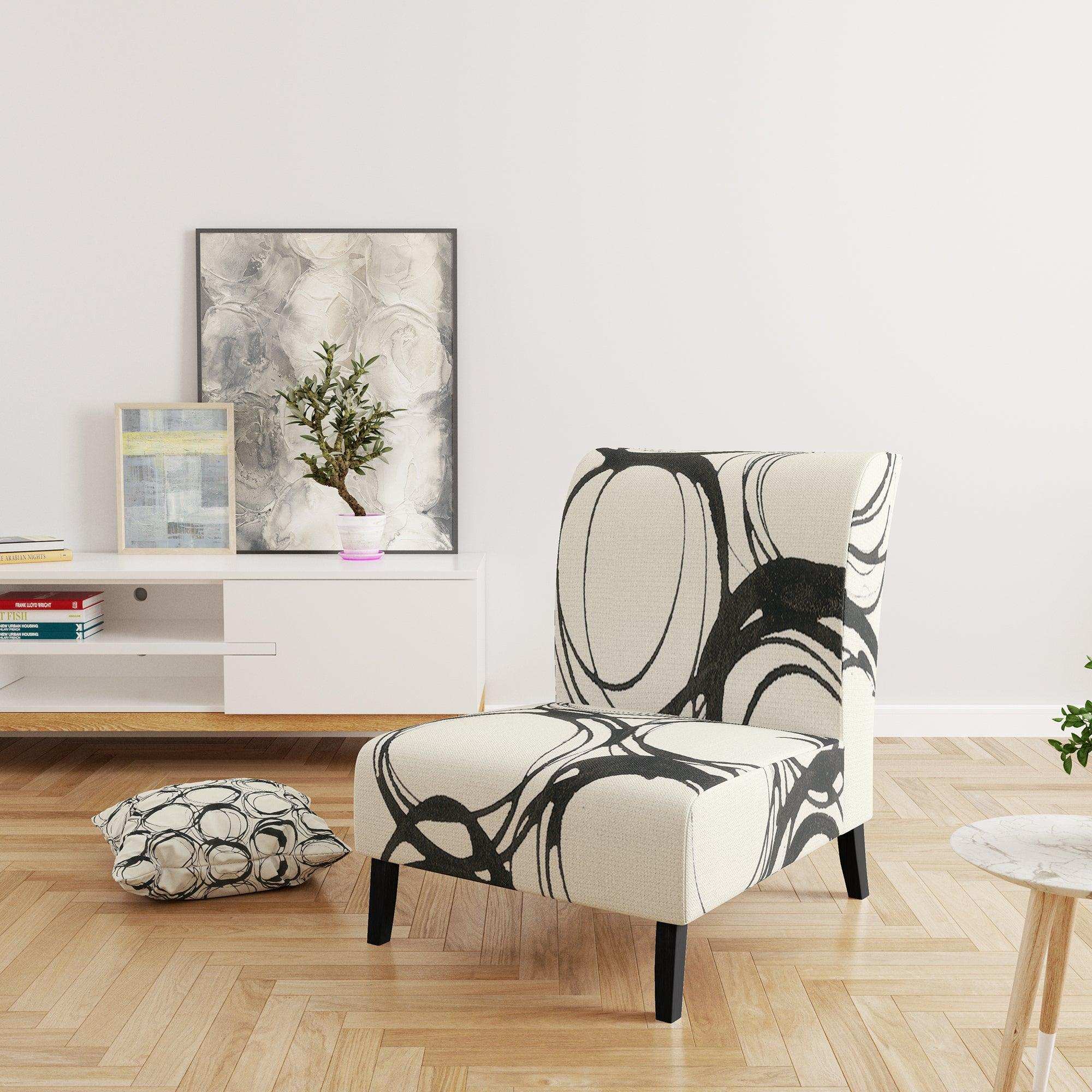 minimalist black and white II Transitional Accent Chair