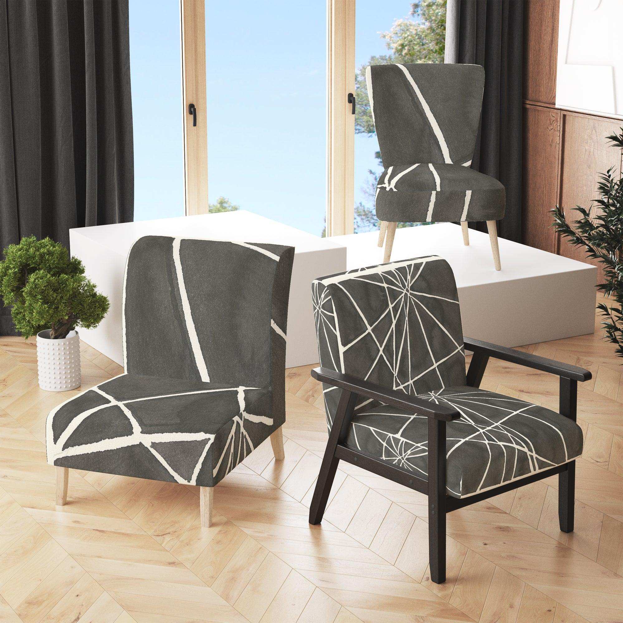 Minimalist Graphics II Transitional Upholstered Accent Chair