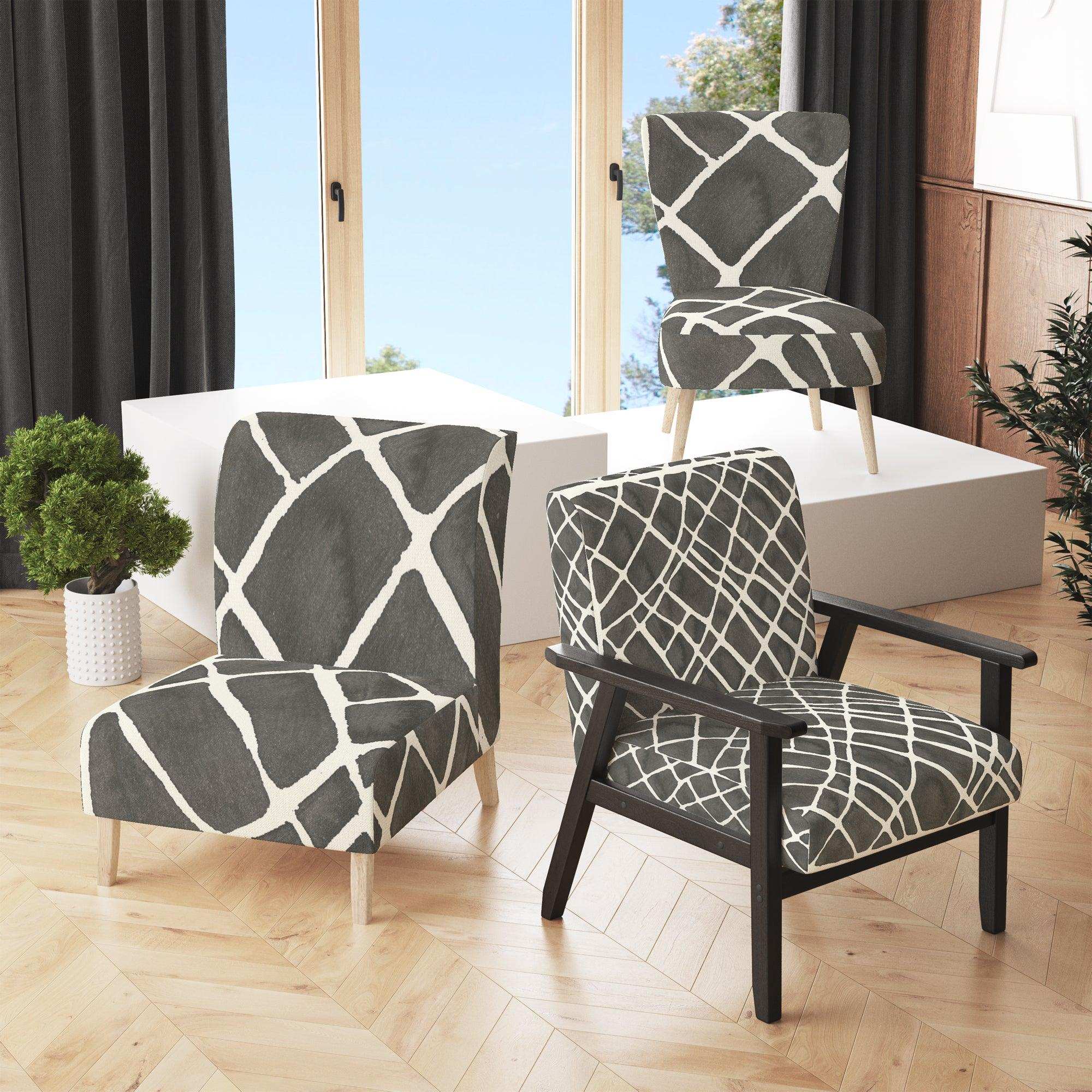 Minimalist Graphics V Transitional Accent Chair