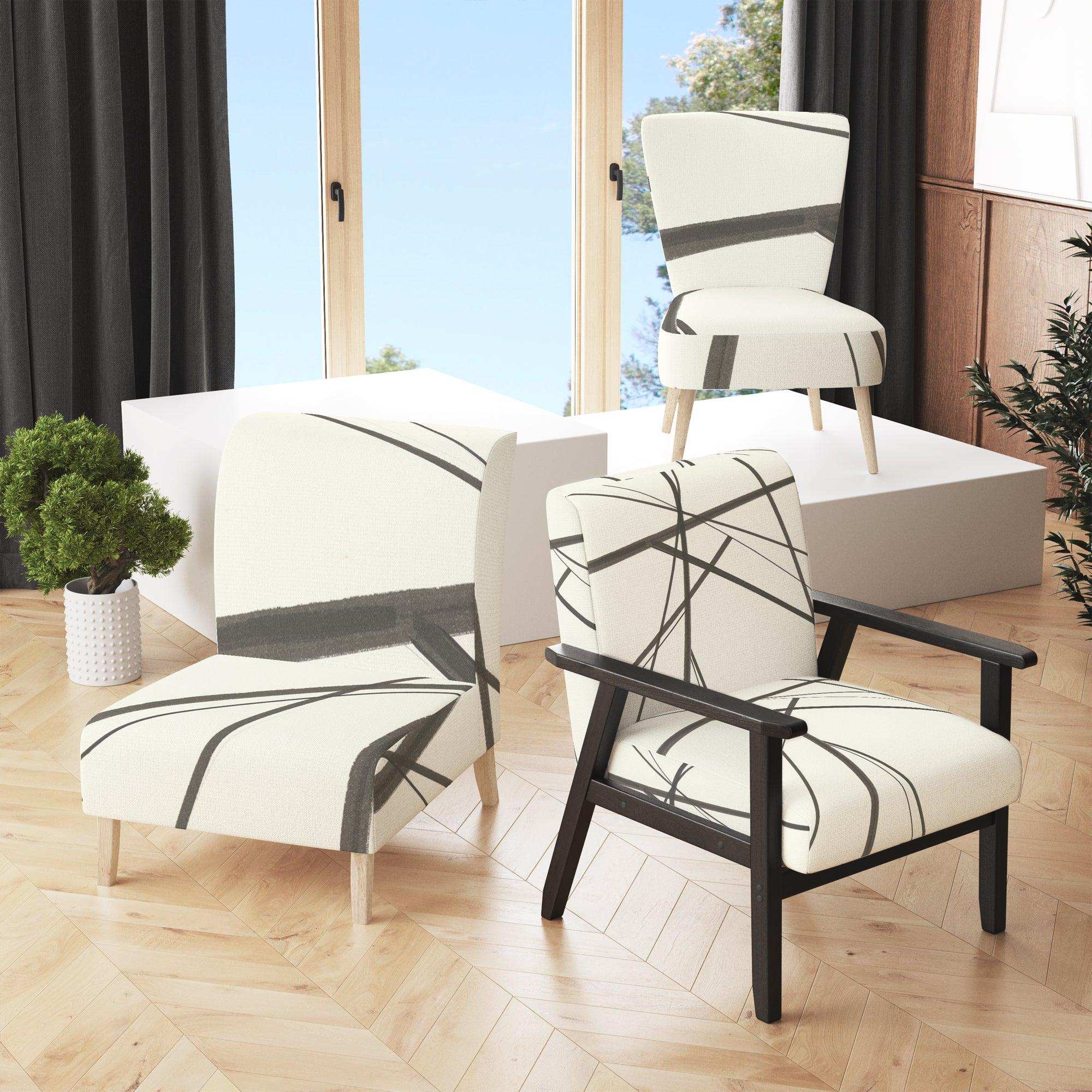 minimalist black and white III Transitional Accent Chair