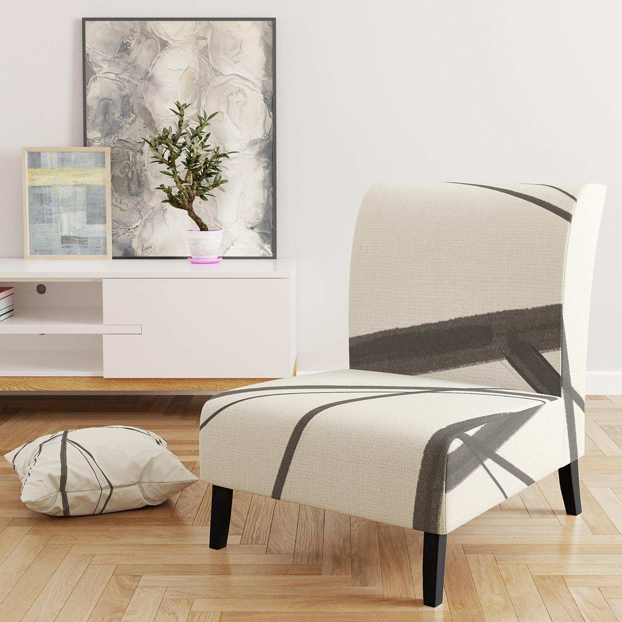 minimalist black and white III Transitional Accent Chair