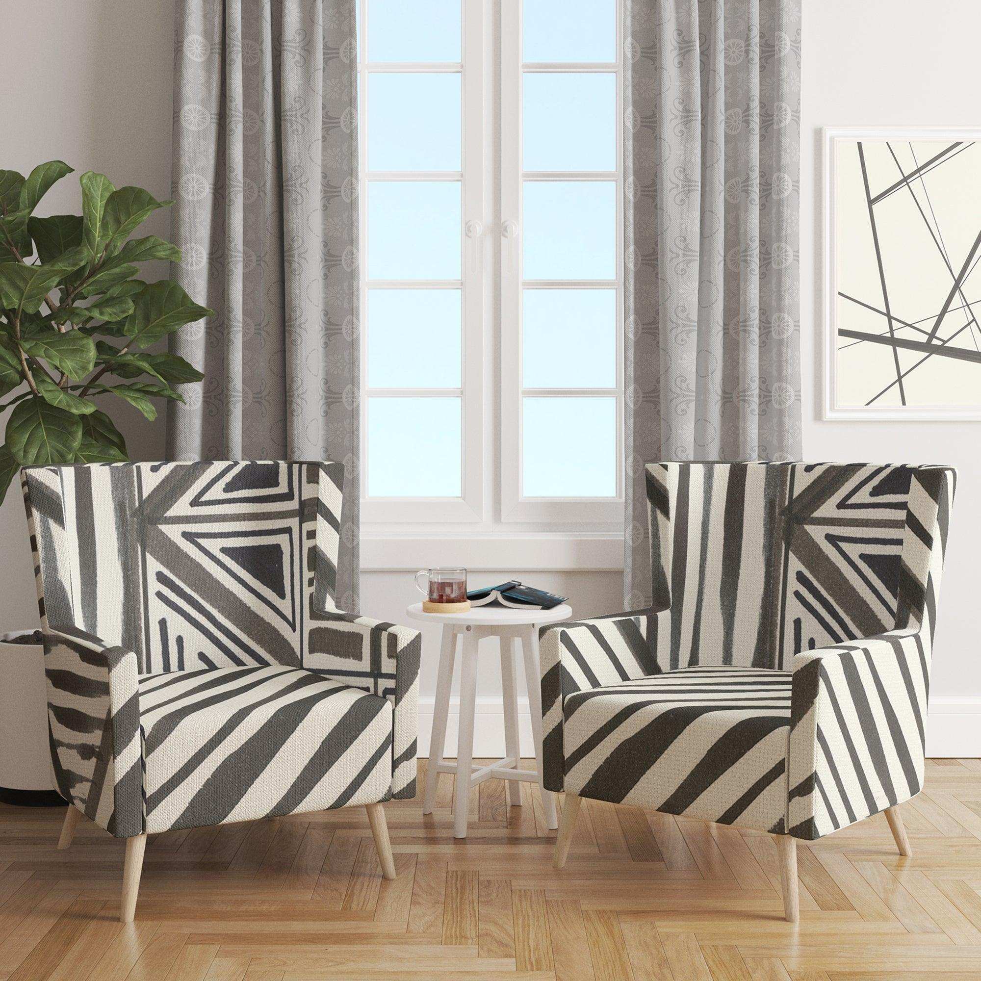 Minimalist Graphics II Transitional Upholstered Accent Chair