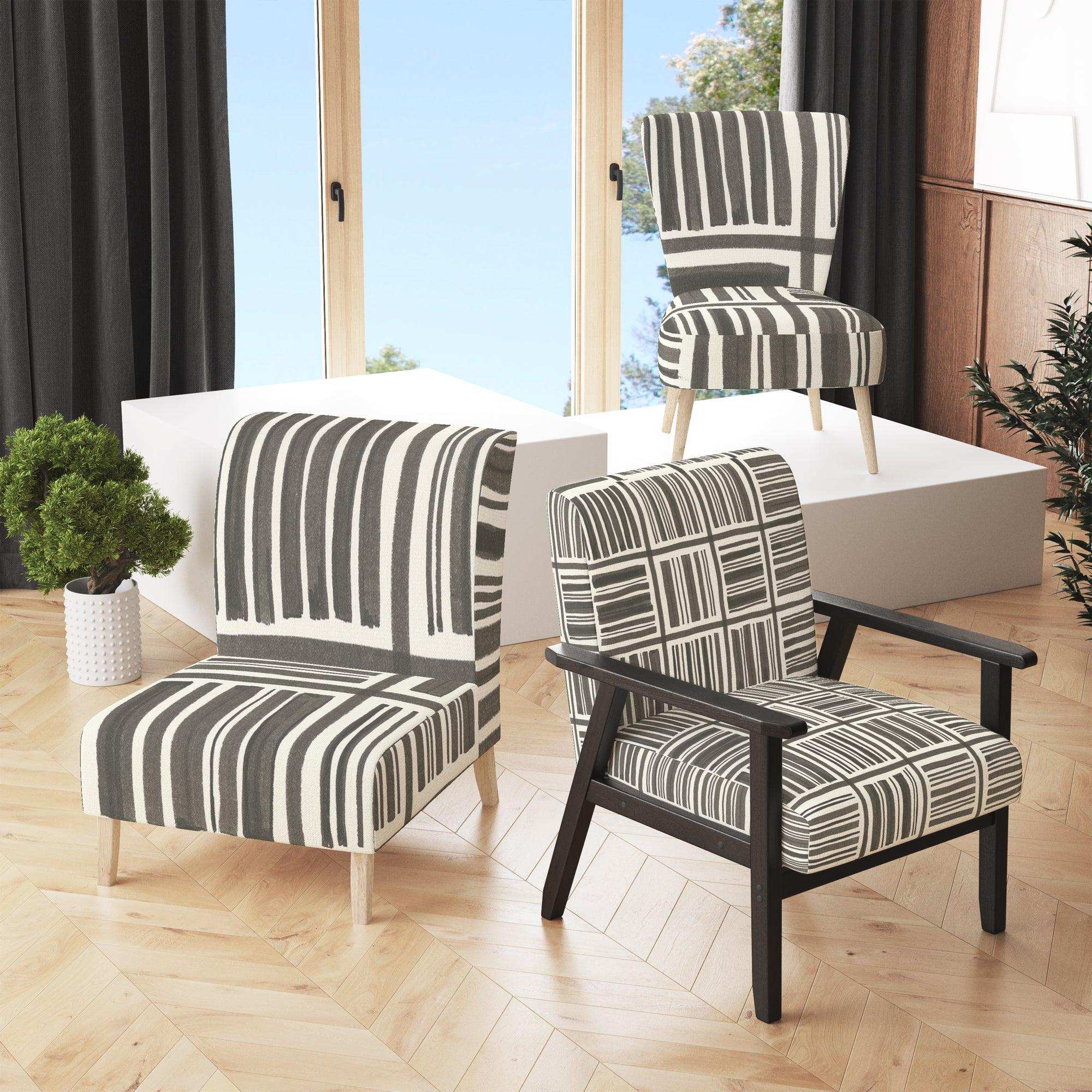 Minimalist Graphics I Transitional Accent Chair
