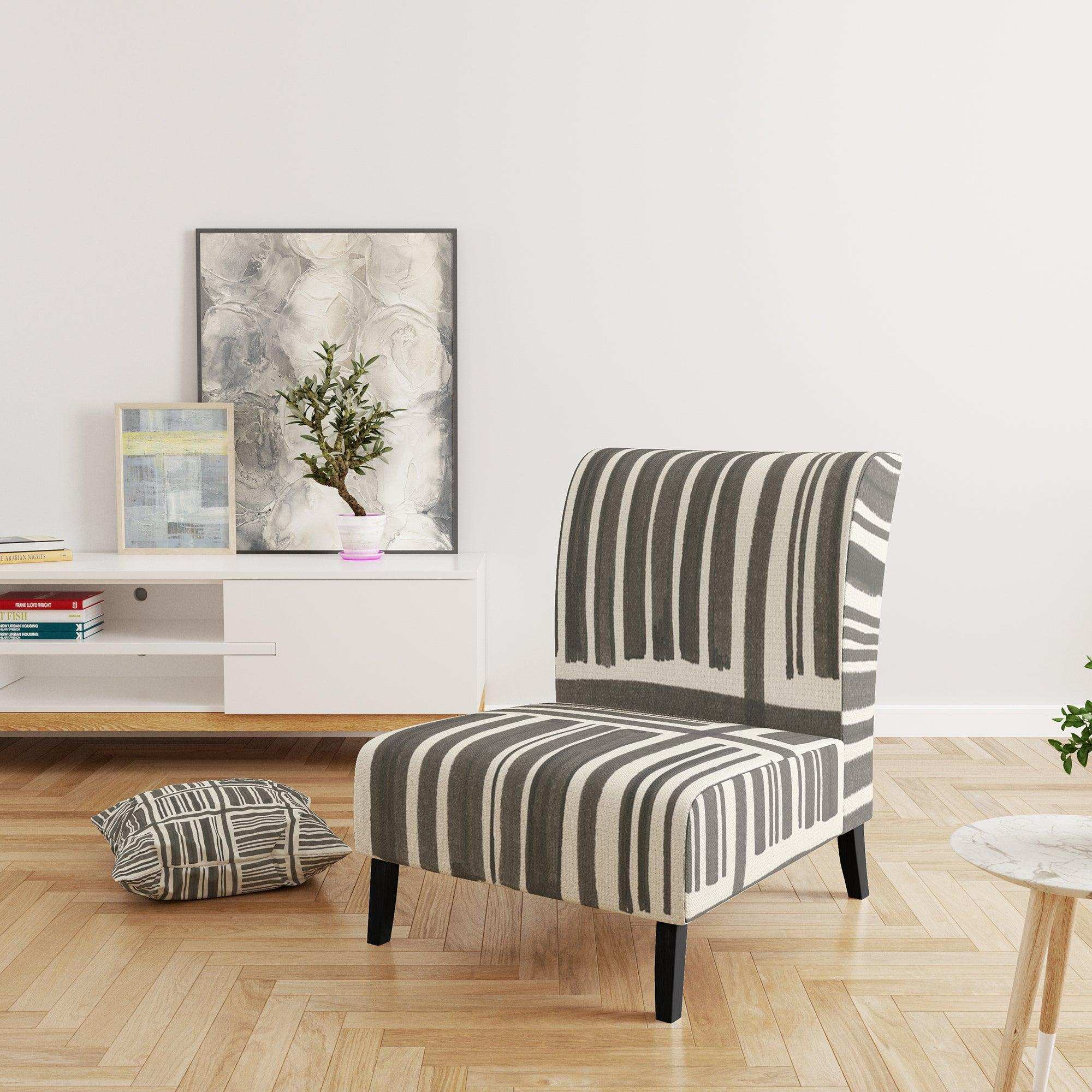Minimalist Graphics I Transitional Accent Chair