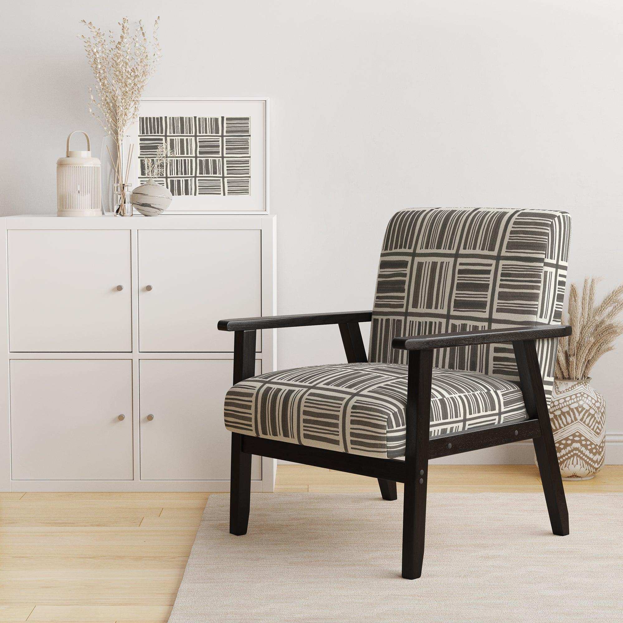 Minimalist Graphics I Transitional Accent Chair