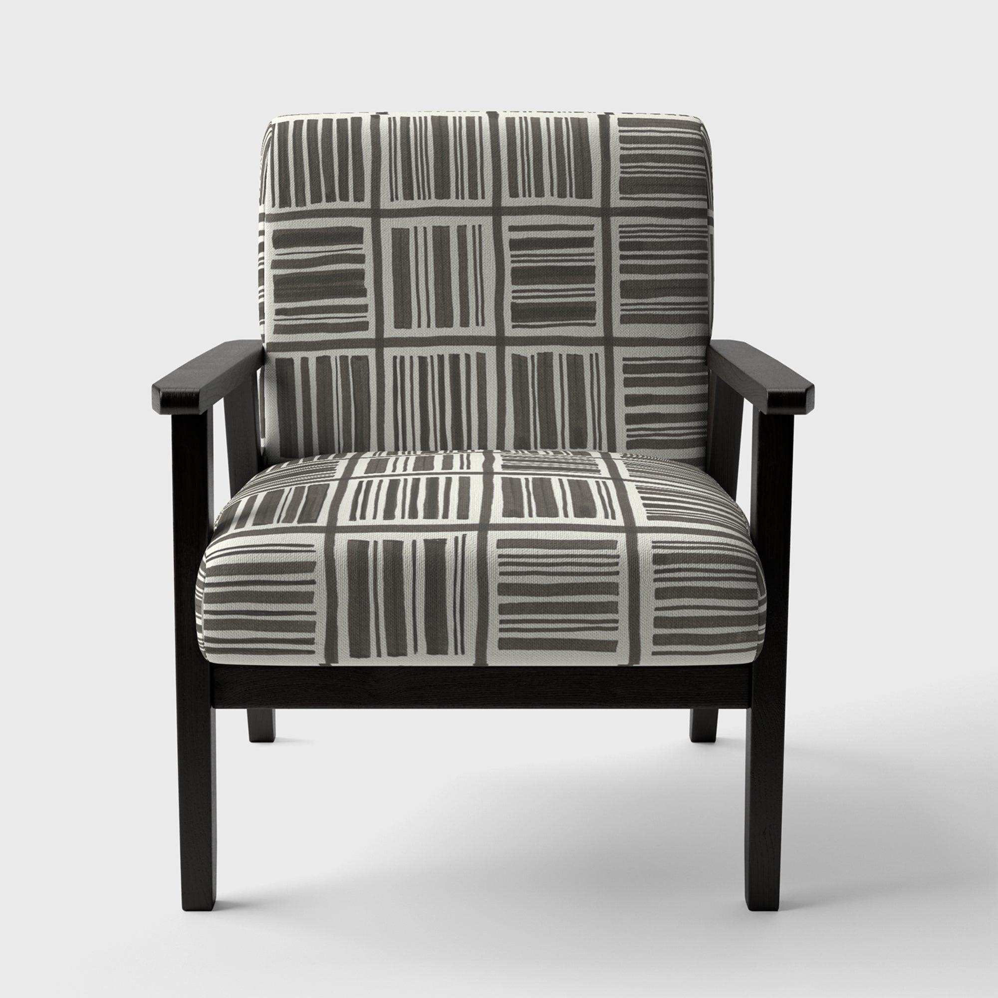 Minimalist Graphics I Transitional Accent Chair