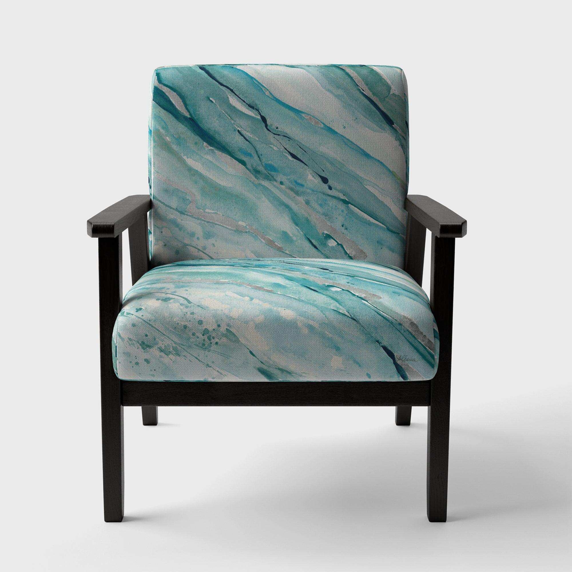 Silver Springs I Blue Green Nautical & Coastal Accent Chair