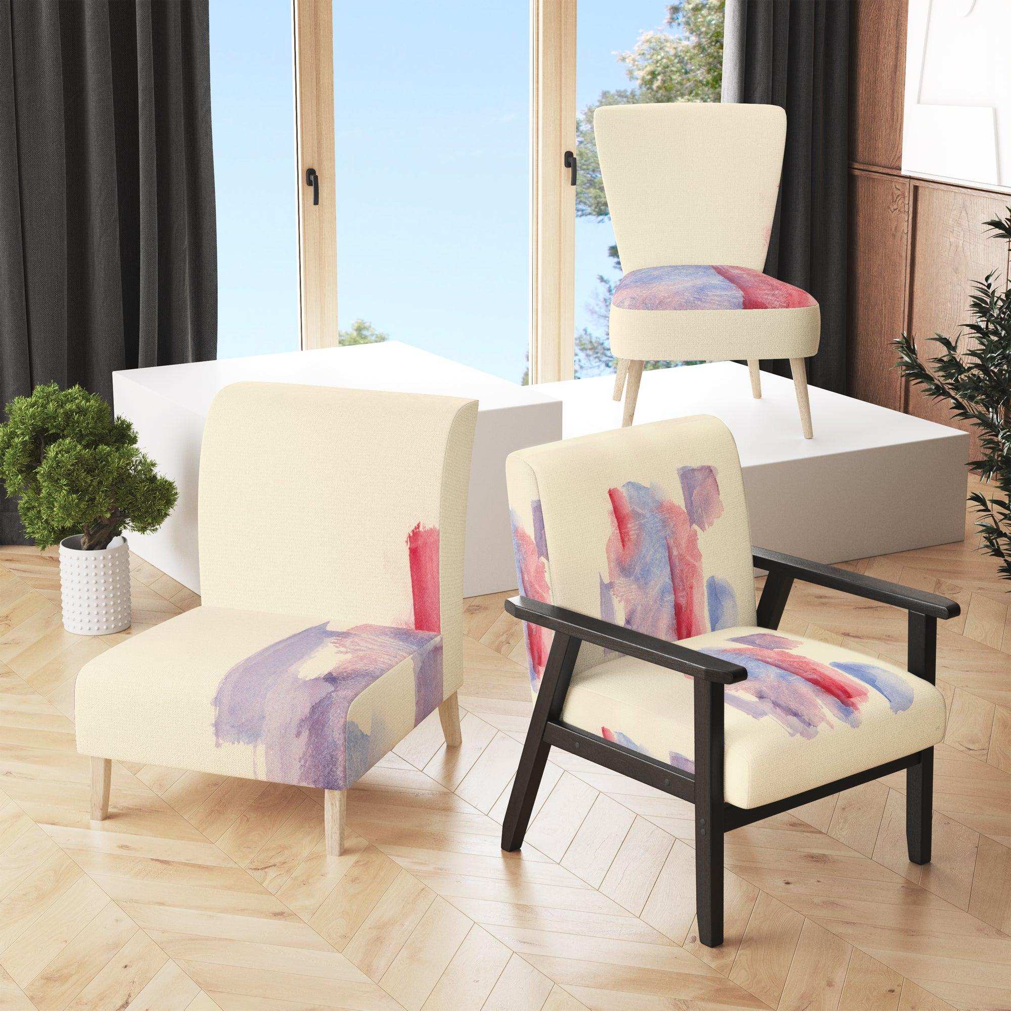 geometric Pastel I Mid-Century Accent Chair