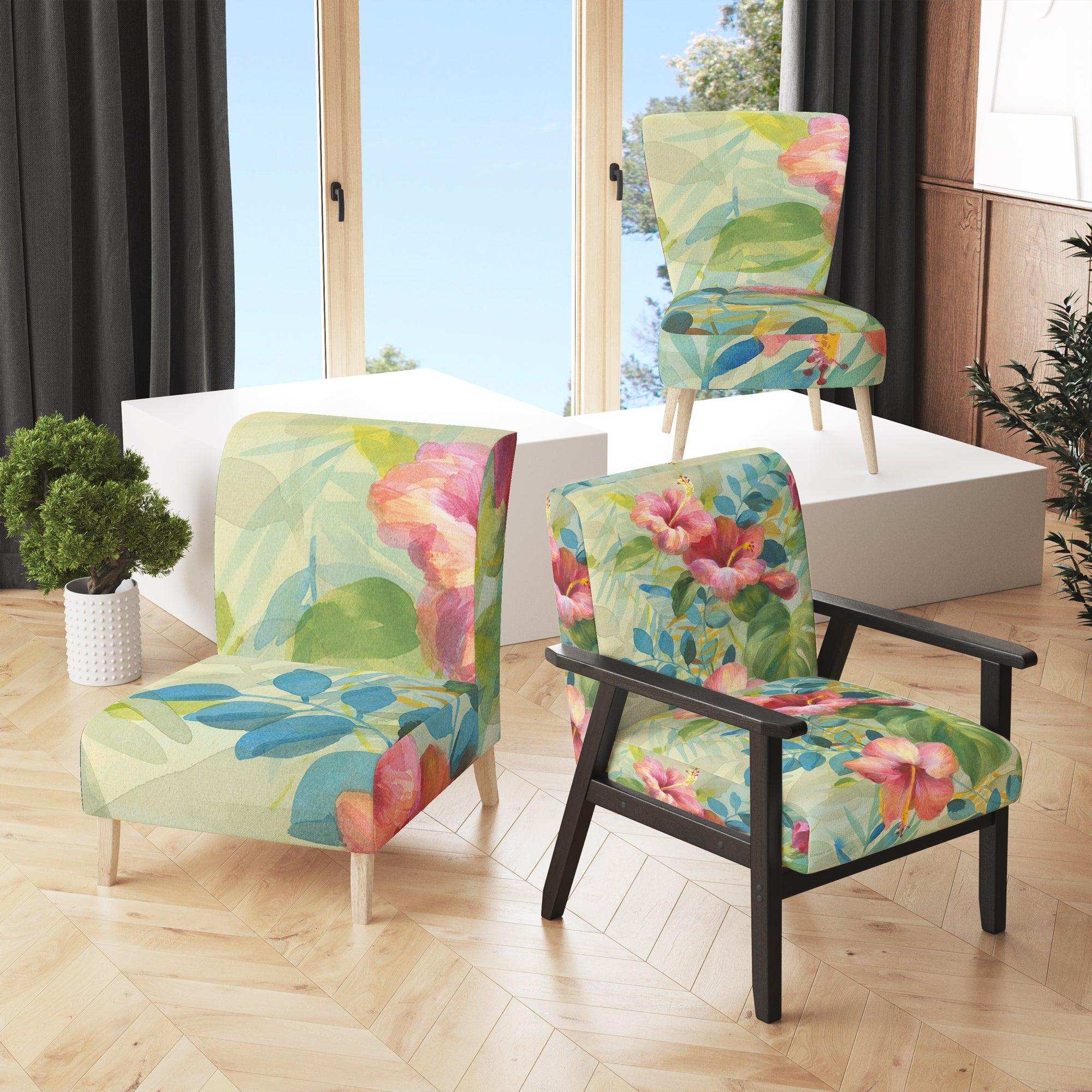 Hibiscus Garden II Traditional Accent Chair