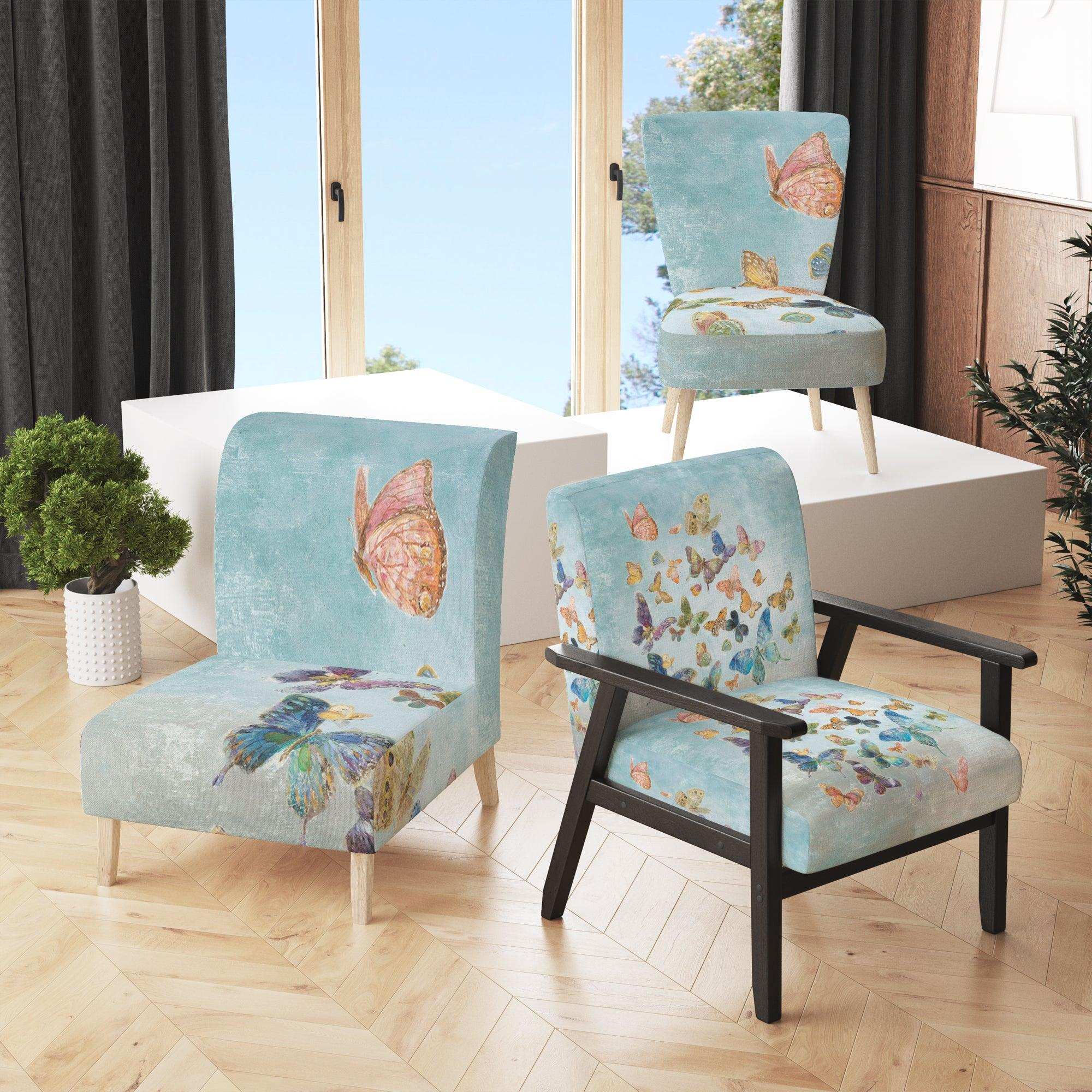 Butterflies Dancing I Wildlife Accent Chair