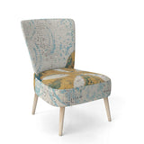 Coastal Pastel seashells II Vintage Nautical Accent Chair
