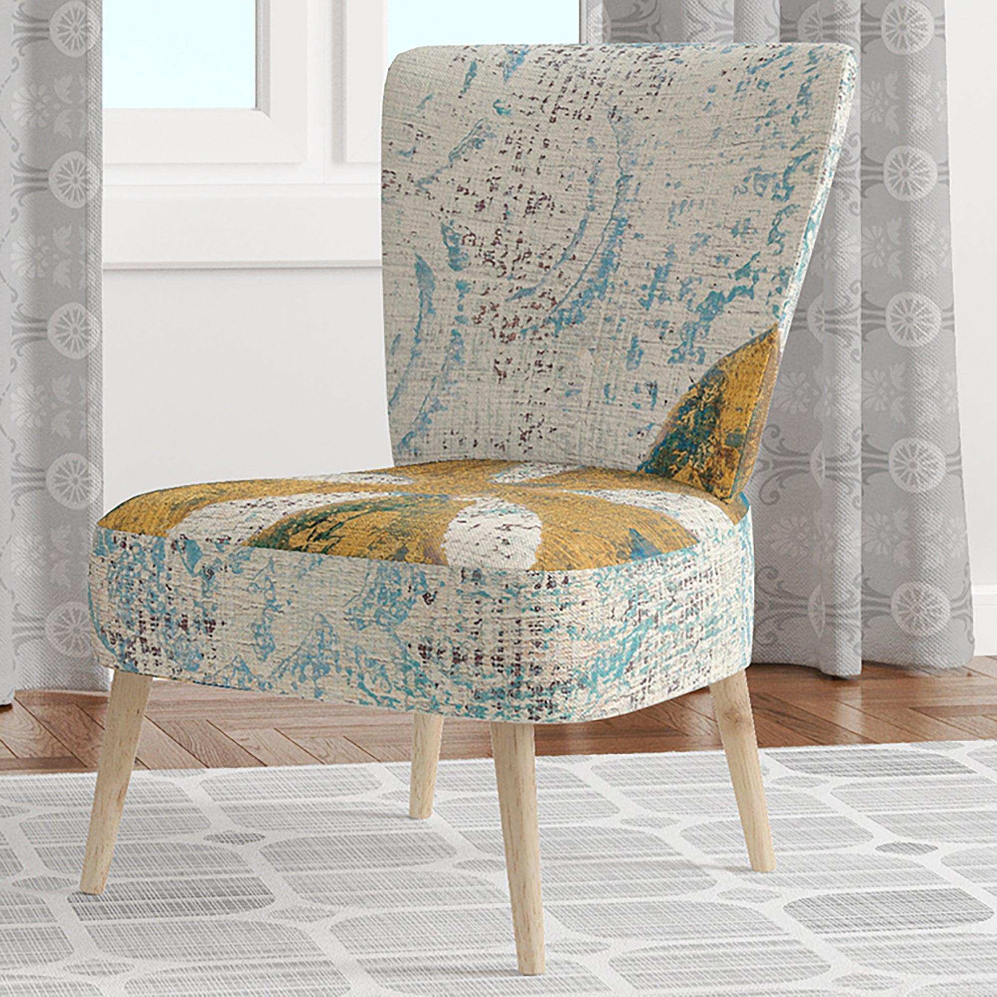 Coastal Pastel seashells II Vintage Nautical Accent Chair