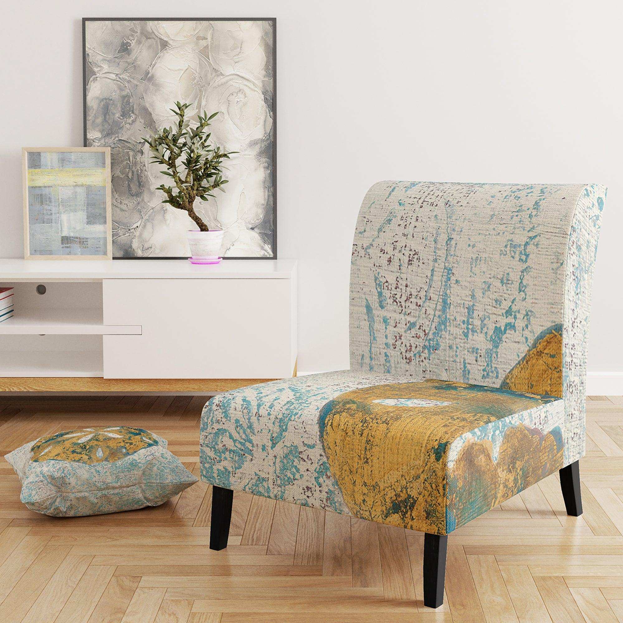 Coastal Pastel seashells II Vintage Nautical Accent Chair