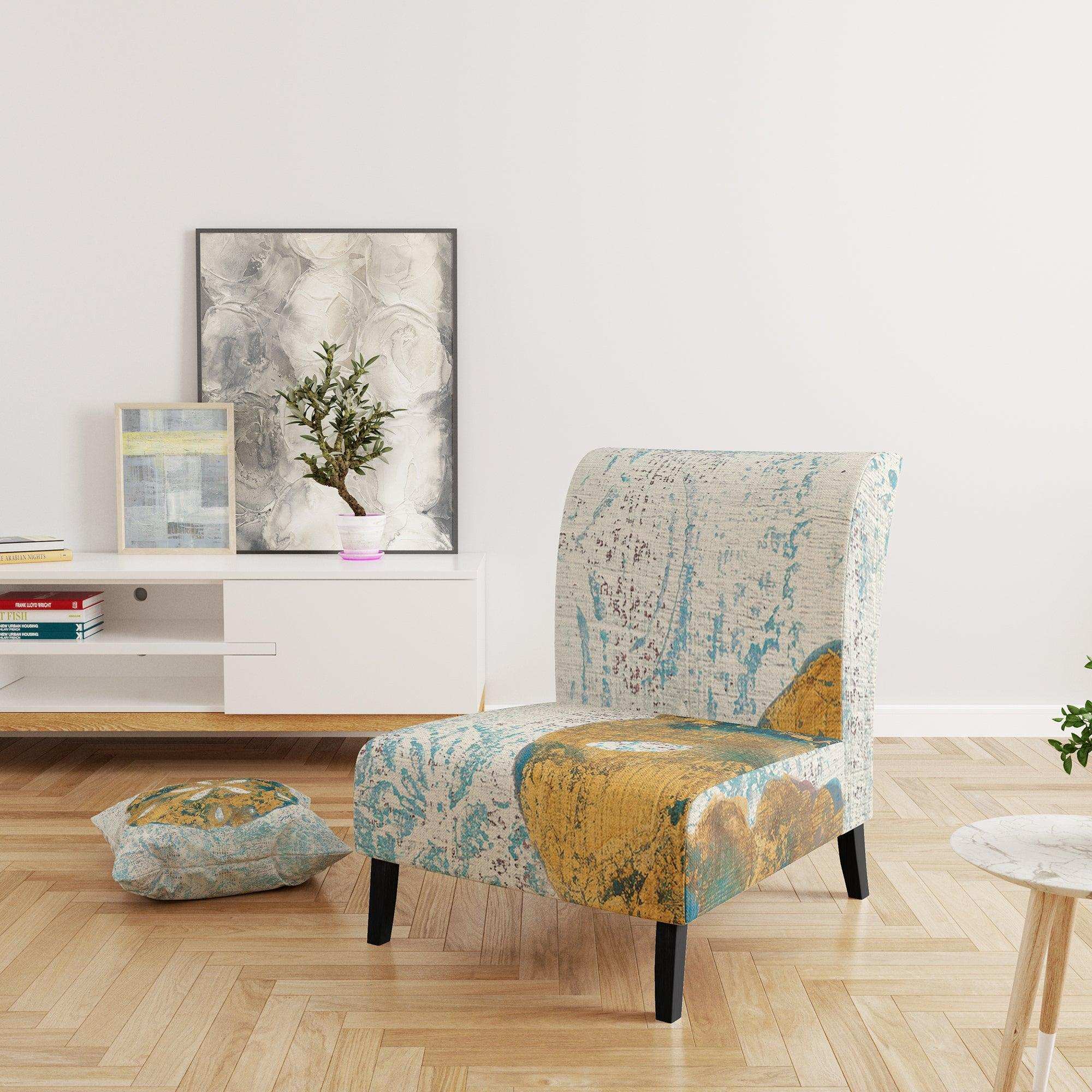 Coastal Pastel seashells II Vintage Nautical Accent Chair