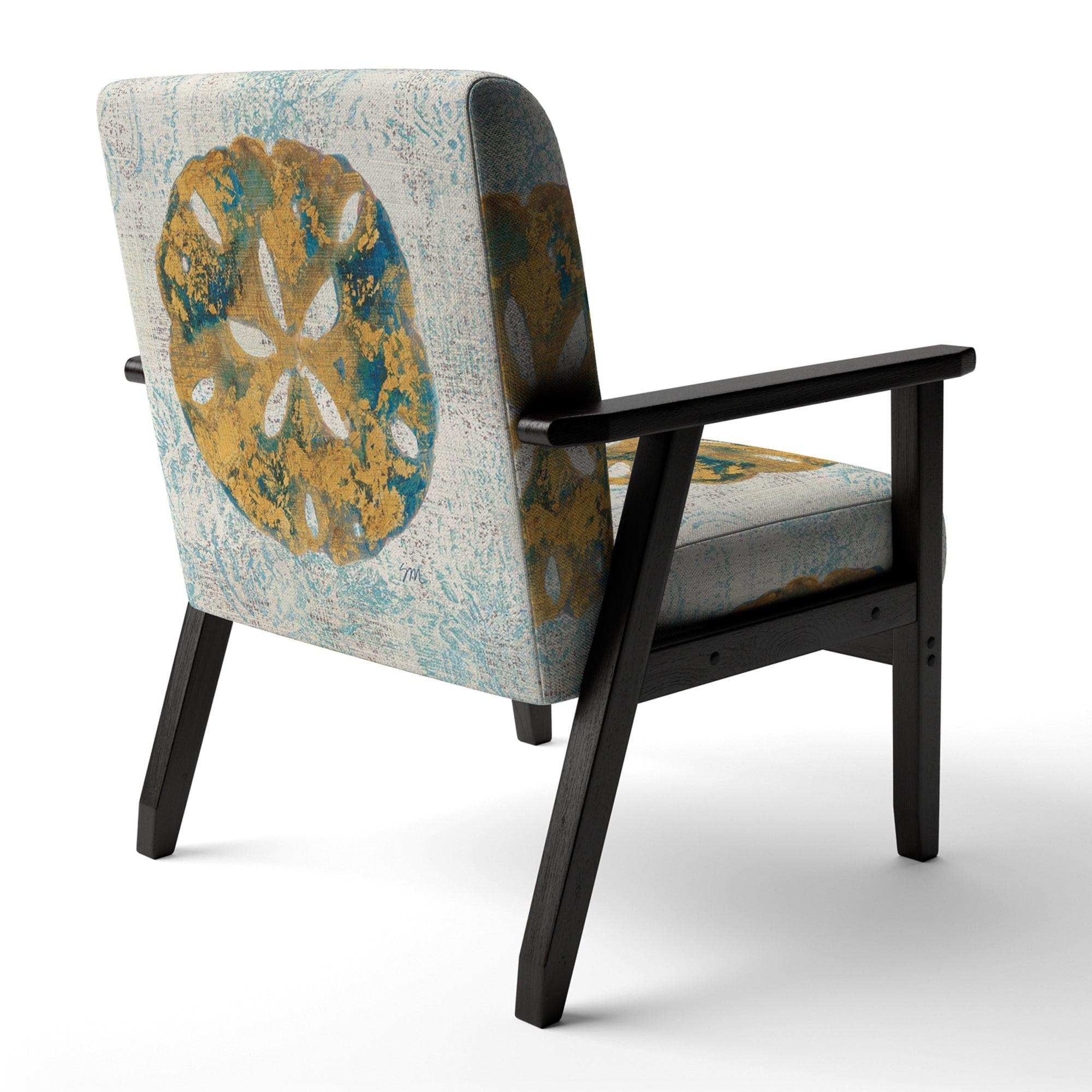 Coastal Pastel seashells II Vintage Nautical Accent Chair