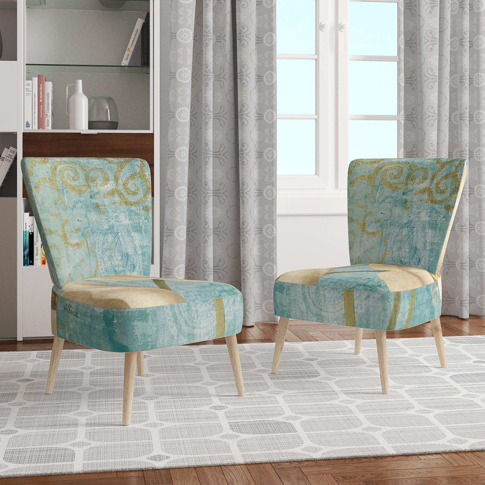 bouquet Poppies on Paisley I Cottage Accent Chair