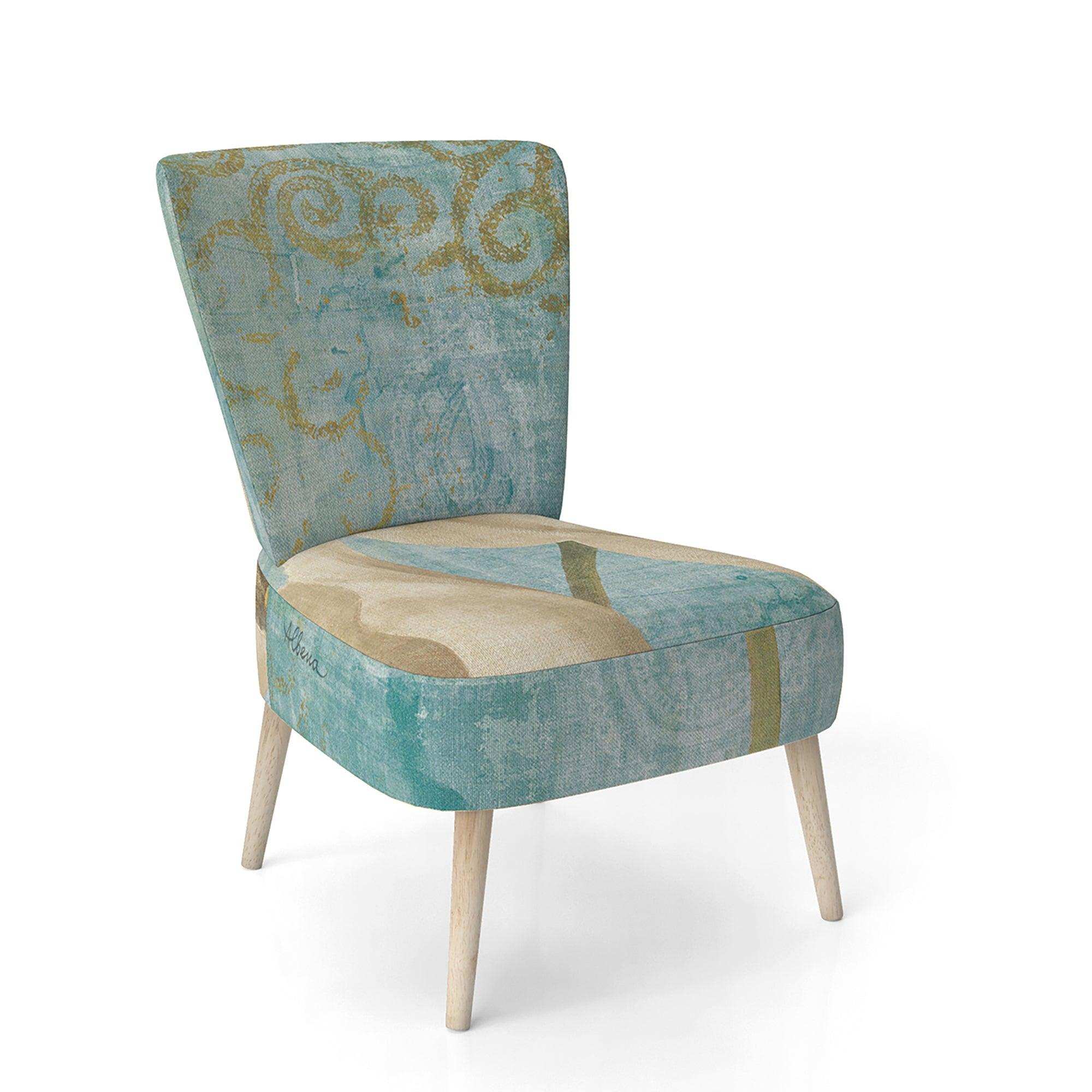 bouquet Poppies on Paisley I Cottage Accent Chair