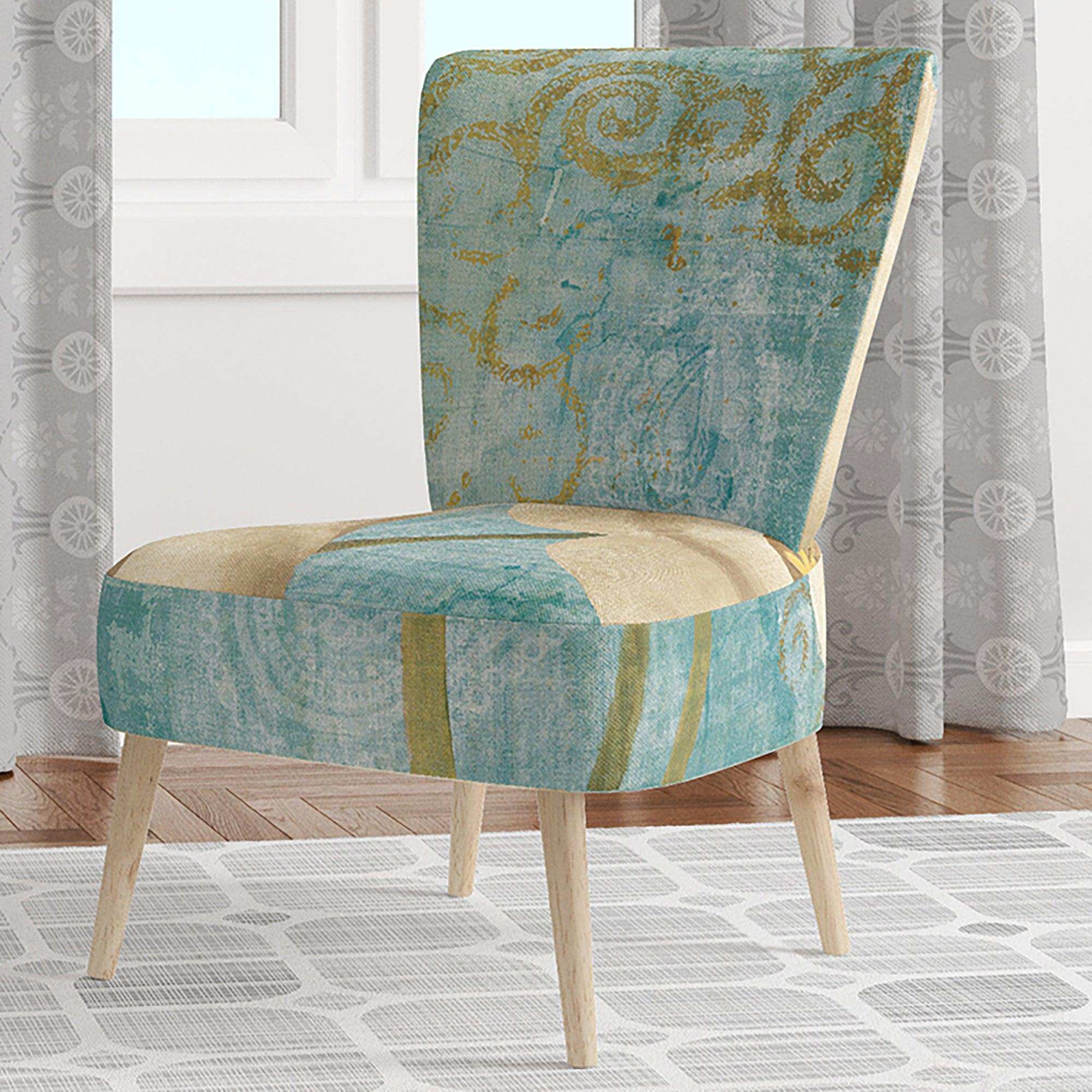 bouquet Poppies on Paisley I Cottage Accent Chair