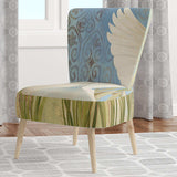 Snowy Egret in Flight vII Farmhouse Accent Chair