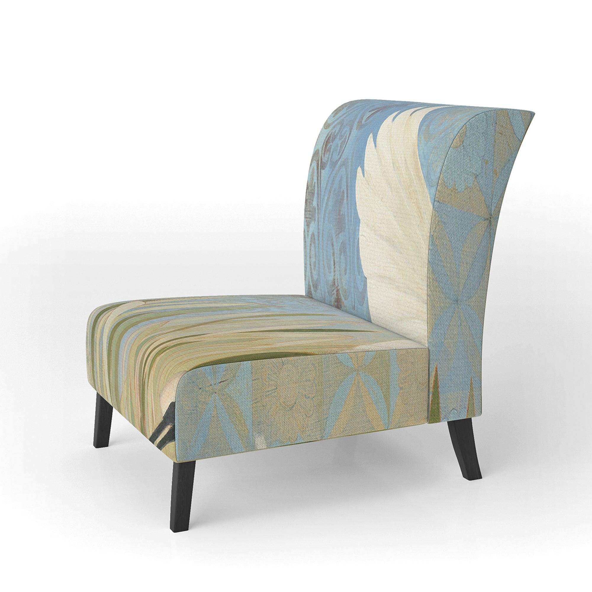 Snowy Egret in Flight vII Farmhouse Accent Chair