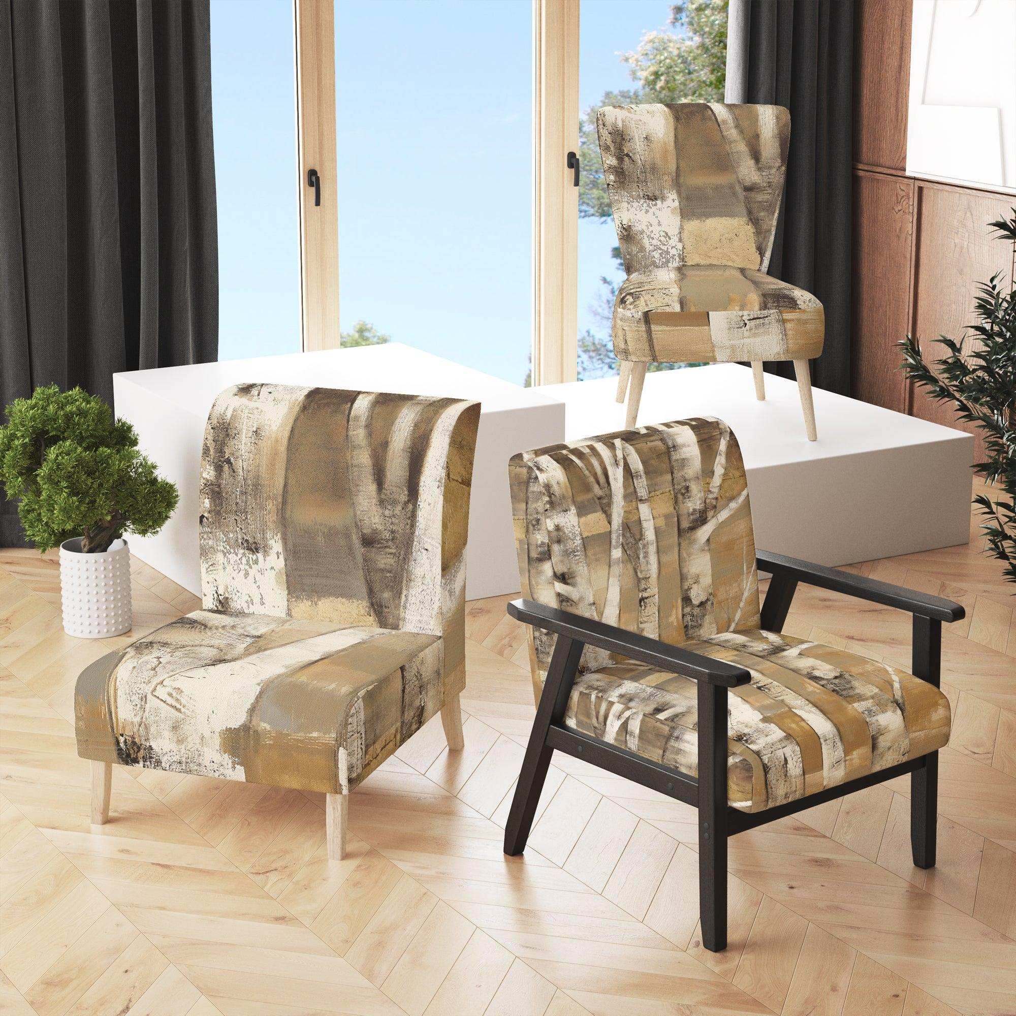 Natural Birch Forest I Traditional Accent Chair