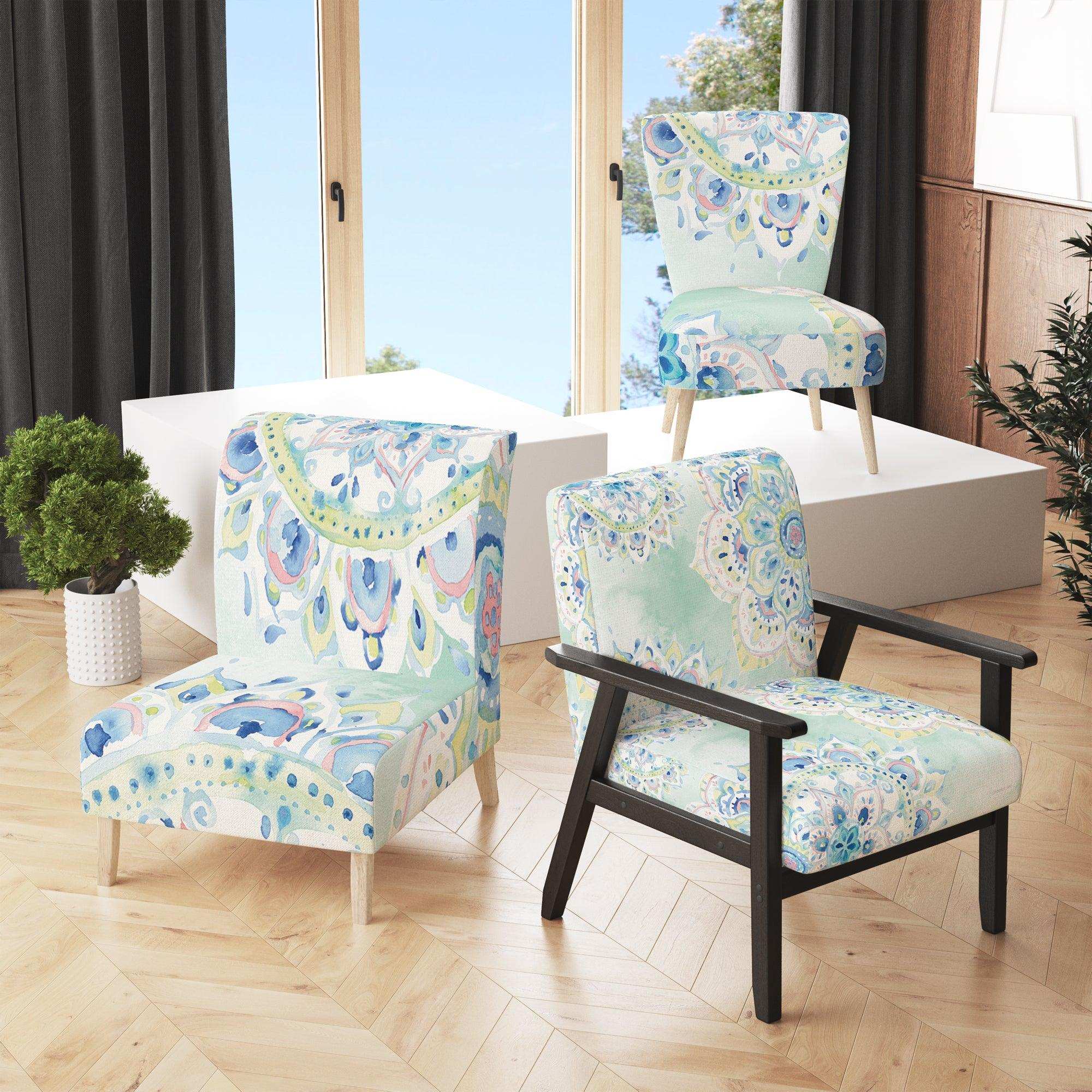Watercolor mandalas IV Floral Accent Chair