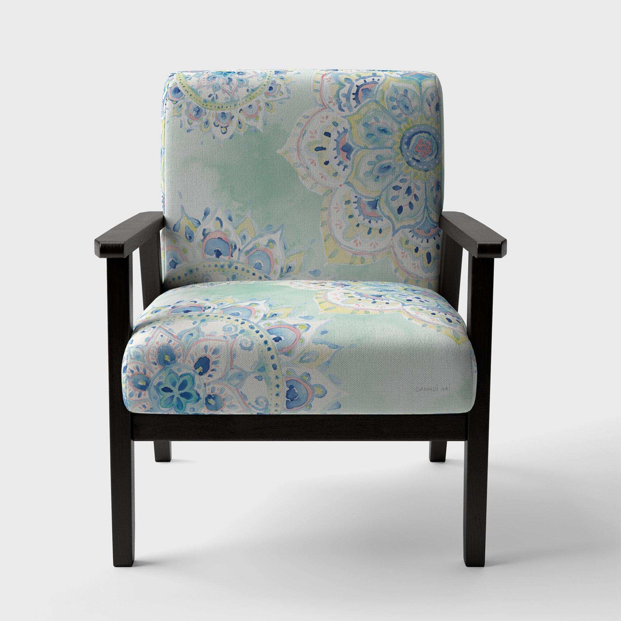 Watercolor mandalas IV Floral Accent Chair