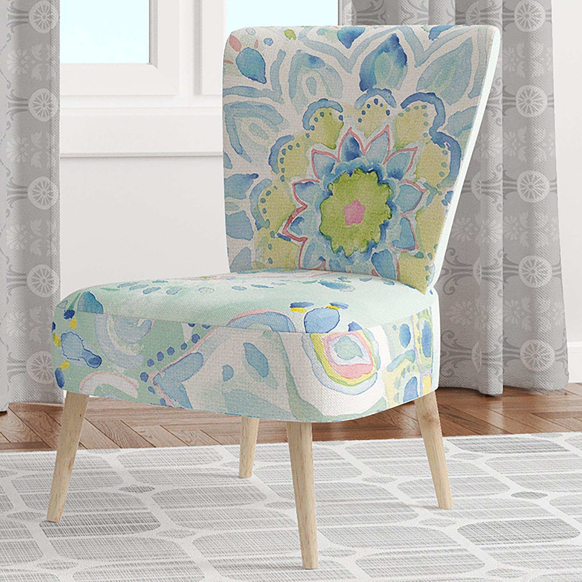 Watercolor mandalas III Floral Accent Chair