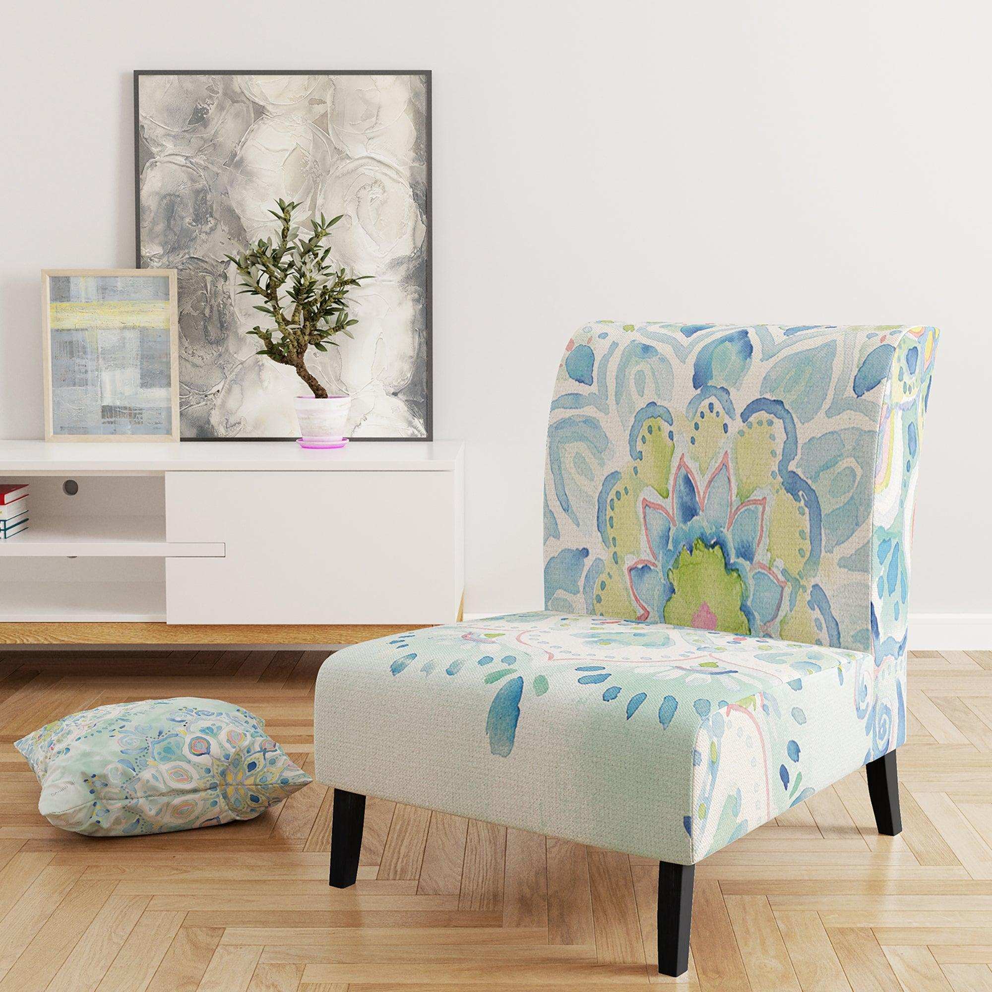Watercolor mandalas III Floral Accent Chair