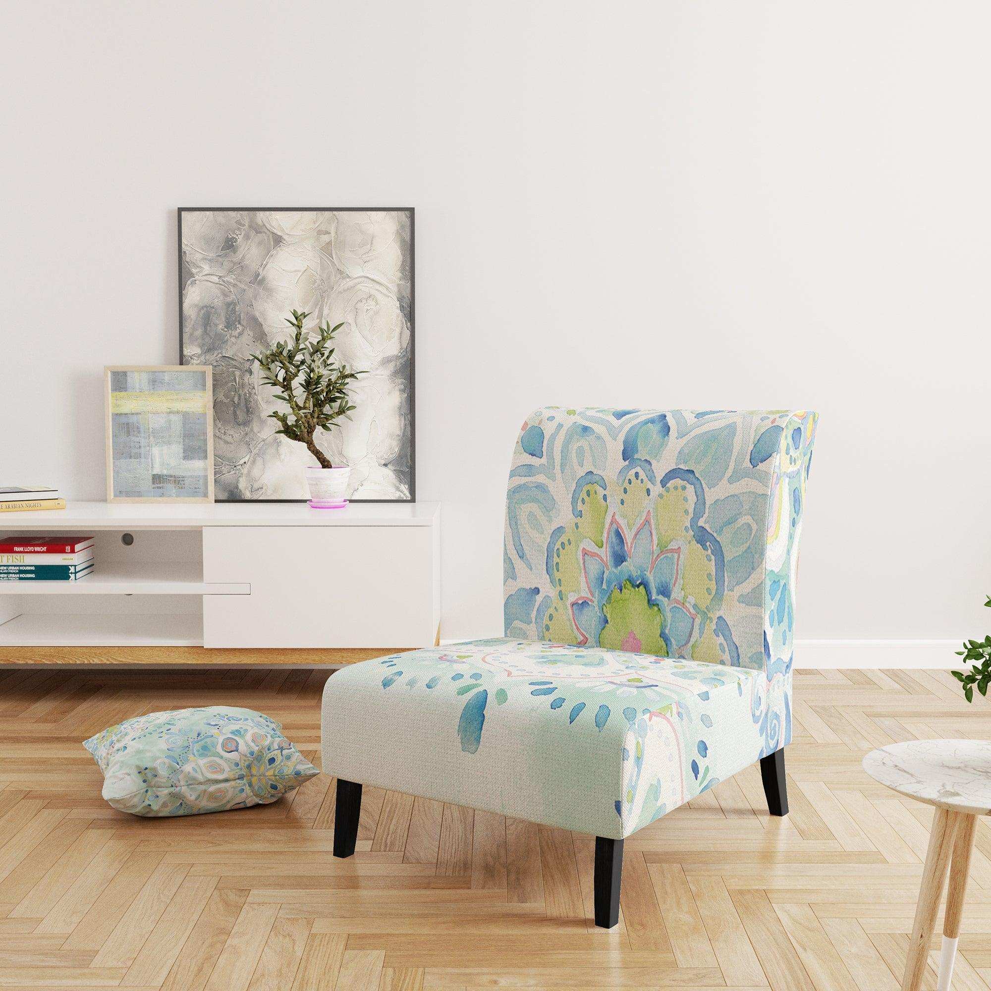 Watercolor mandalas III Floral Accent Chair