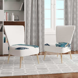 Gold Indigo Feathers III Modern Bohemian Accent Chair