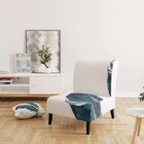 Gold Indigo Feathers III Modern Bohemian Accent Chair