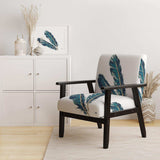 Gold Indigo Feathers III Modern Bohemian Accent Chair