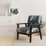 Mettalic Indigo and Gold I Glam Accent Chair