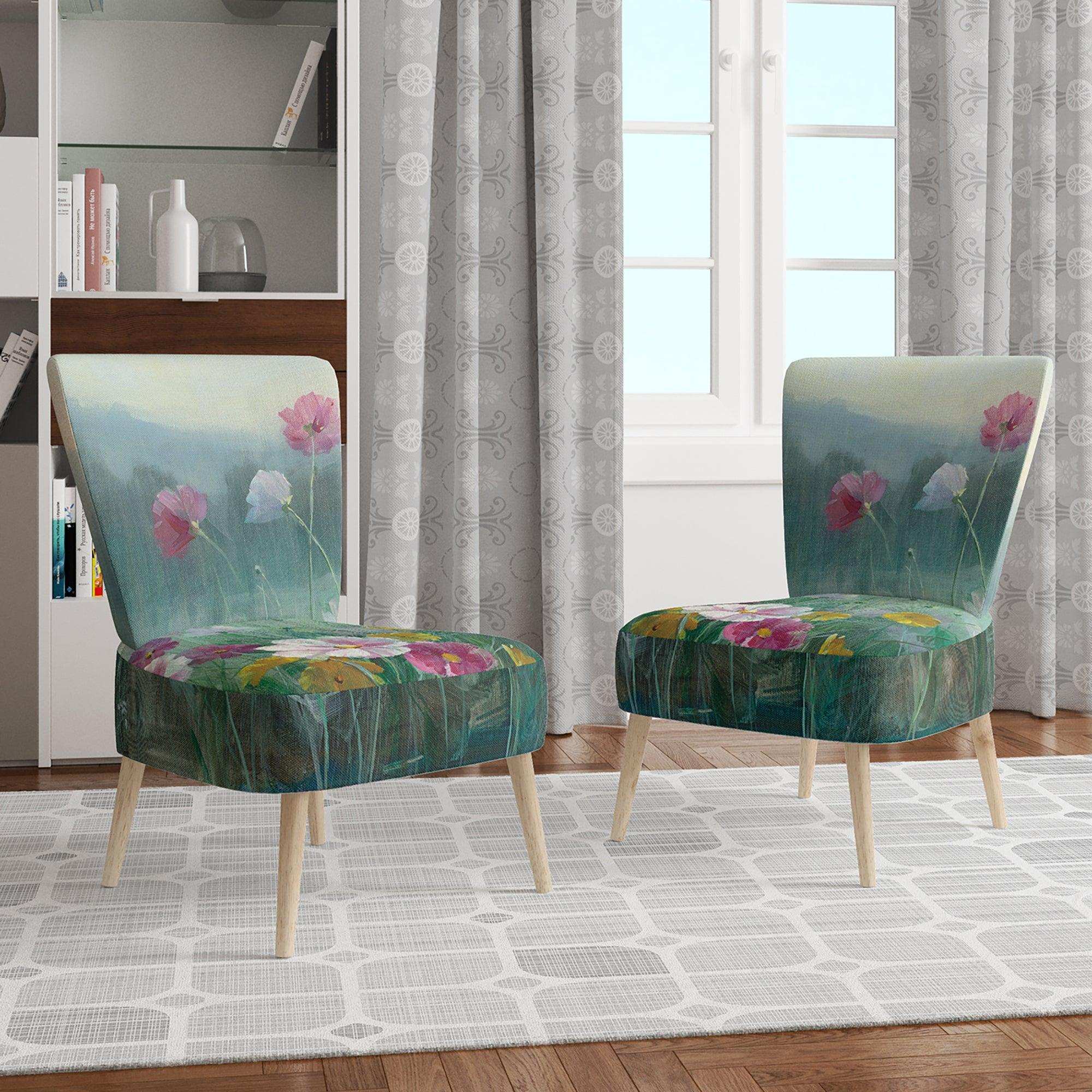 Flower field Floral Farmhouse Accent Chair