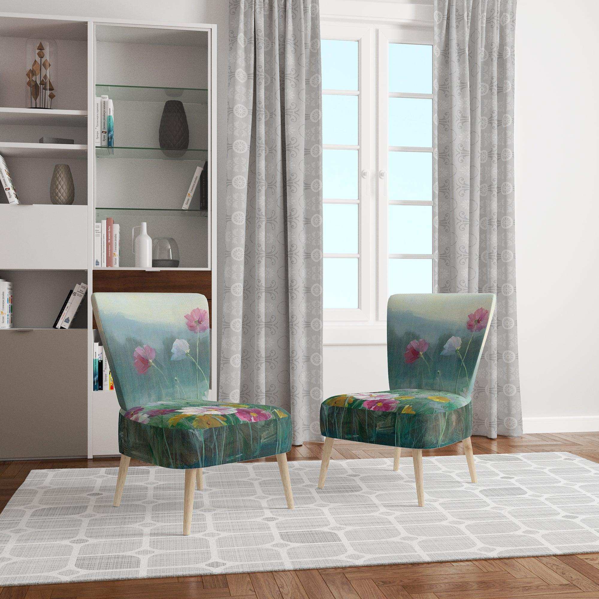 Flower field Floral Farmhouse Accent Chair