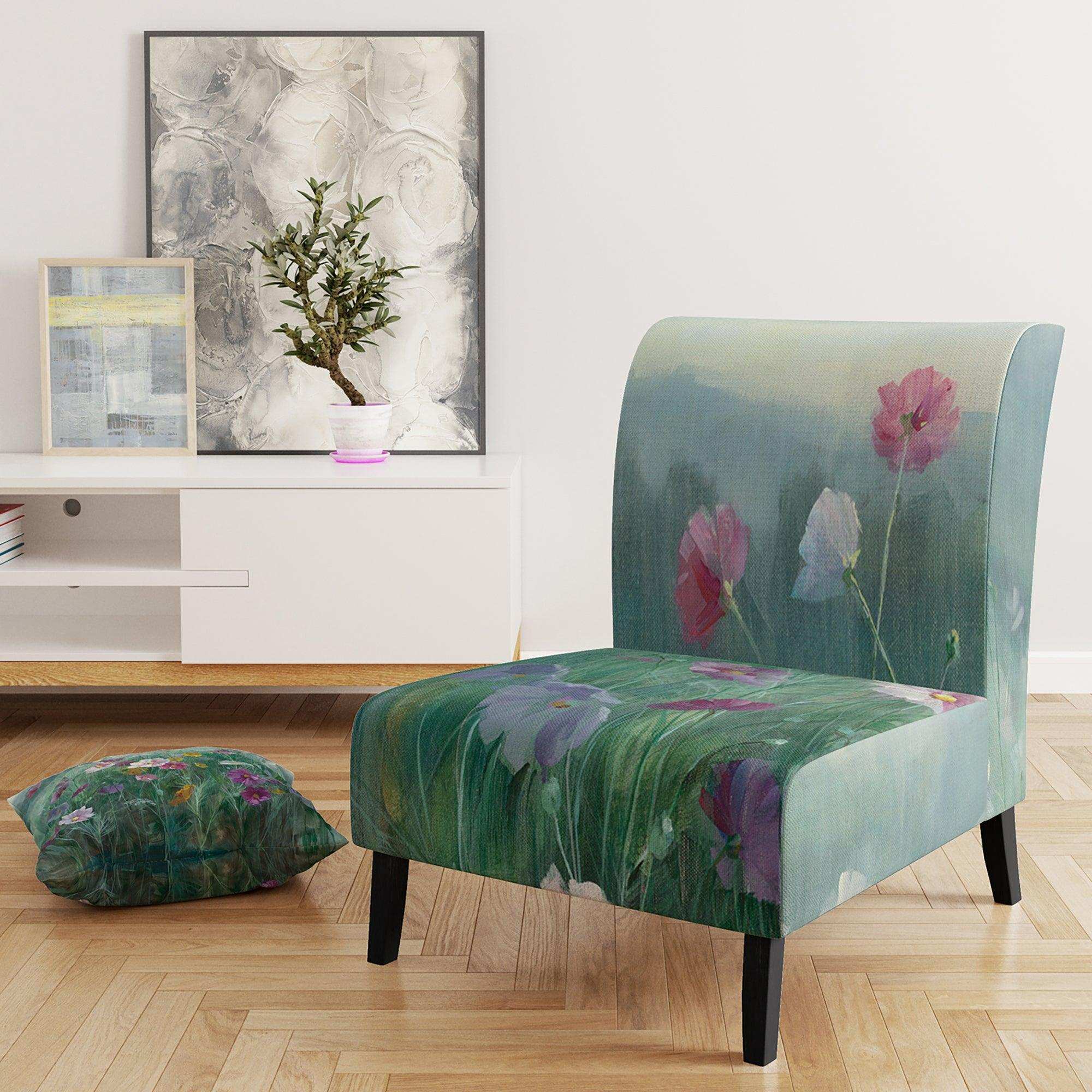 Flower field Floral Farmhouse Accent Chair
