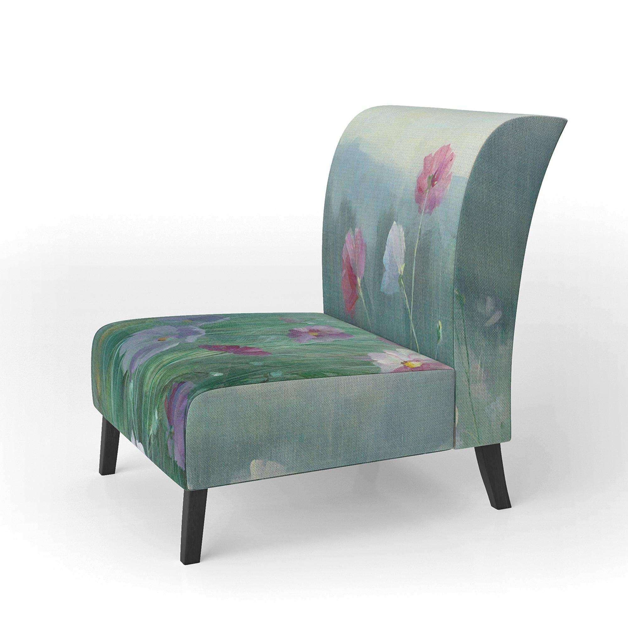 Flower field Floral Farmhouse Accent Chair