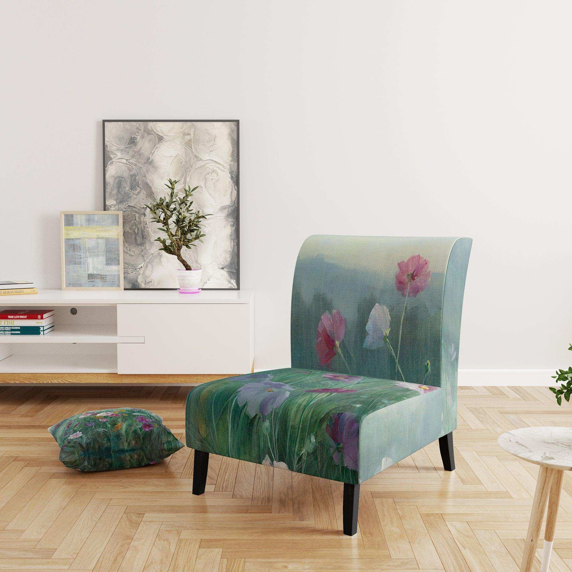 Flower field Floral Farmhouse Accent Chair