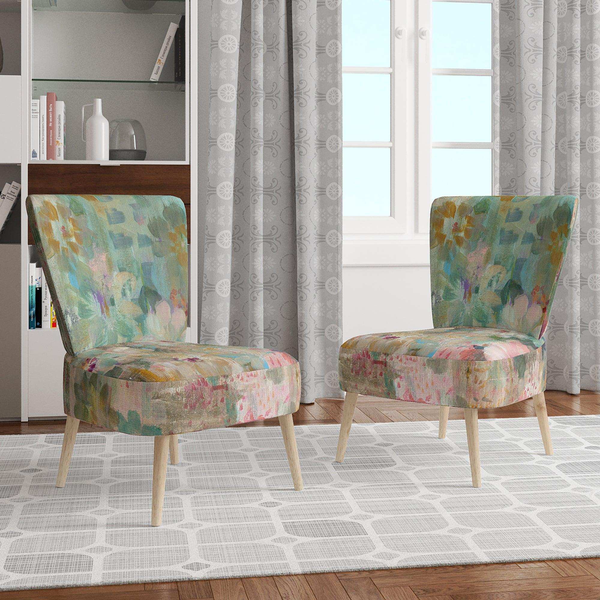 Flower Shower III Farmhouse Accent Chair