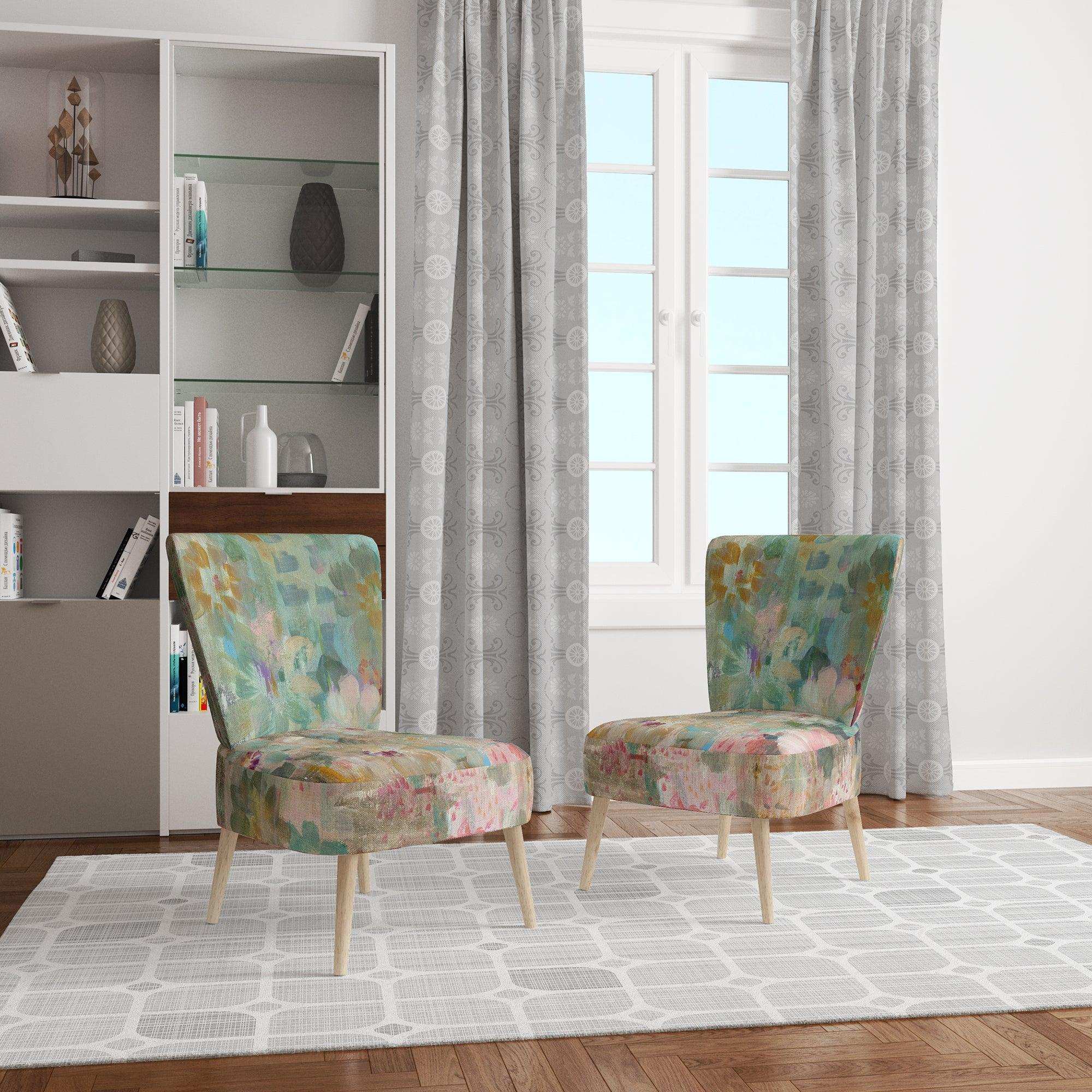 Flower Shower III Farmhouse Accent Chair